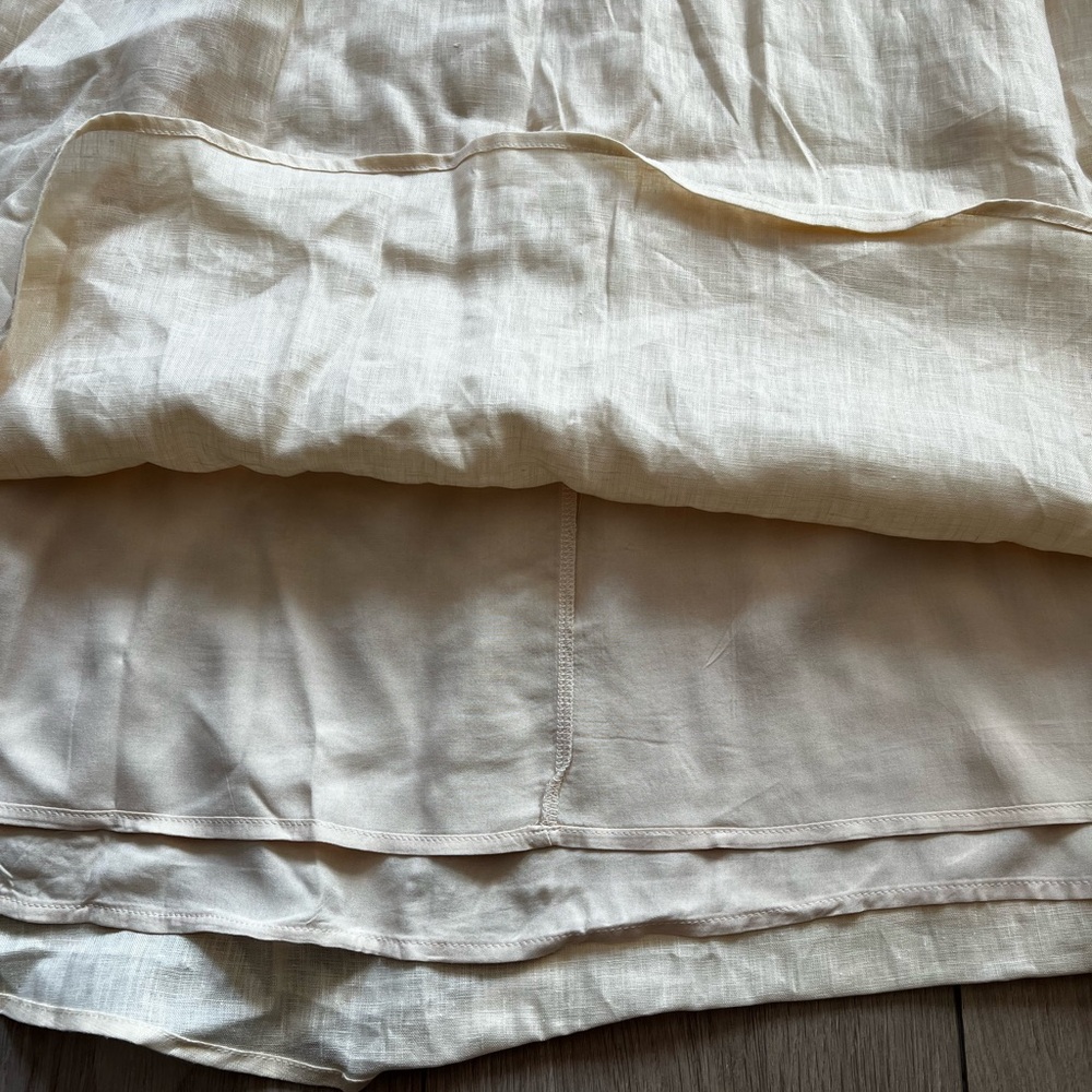DISSH Cream Linen Midi Dress with Puff Sleeves - Picture 7 of 10
